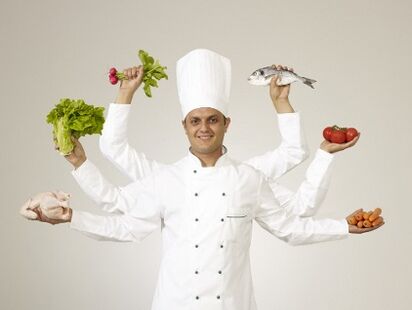Der Koch symbolisiert die 6-Blüten-Diät