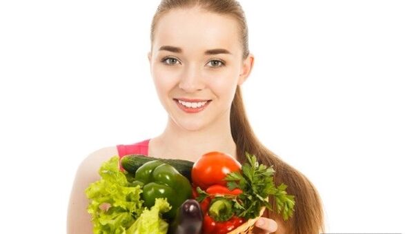 Gemüse auf einer gesunden Ernährung zur Gewichtsreduktion