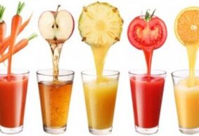 Obst- und Gemüsesäfte für eine Trinkdiät